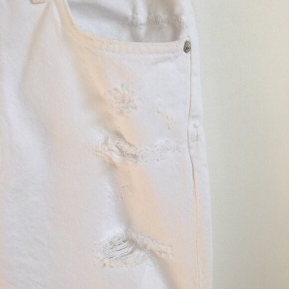 AGOLDE Jamie High Rise Cropped / Ankle Length Button Fly White Distresse… - Picture 14 of 16